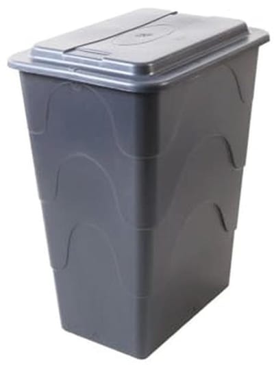 Vierkante regenton met deksel en kraan - 240 liter - grijs