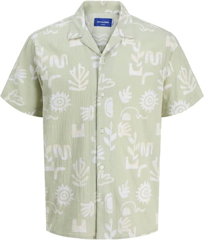JACK&JONES - JORLUKE CRINKLE AOP SHIRT SS - Heren - Overhemden