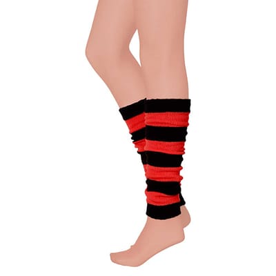 Apollo - Beenwarmer feest - Carnaval beenwarmers - Zwart-Rood - One size - Beenwarmers dames - Beenwarmers carnaval - Beenwarmers heren - Beenwarmer zwart rood