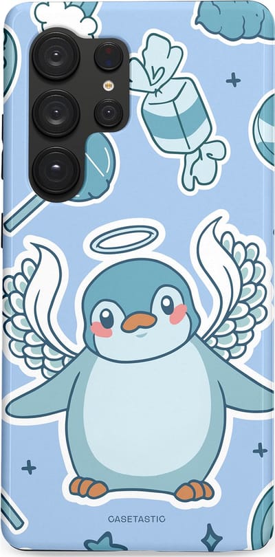 Casetastic Hoesje Geschikt voor Samsung S25 Ultra - Stijlvolle Beschermende Duo-layer Case - Pinguin vleugels