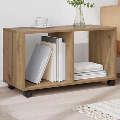 vidaXL - Rolkast - 72x33x42,5 - cm - bewerkt - hout - artisanaal - eikenkleurig