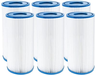 Dailygoods- Filterpatronen 6 Stuks - Vervangingsfilter voor Best-Way 58012 - Type A/C - Opvouwbaar Design - PETG - 11 x 20 cm - Zwembadfilter