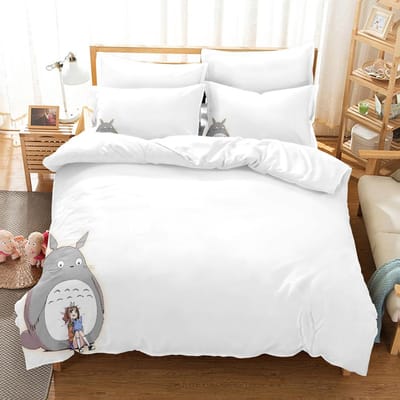 Miyazaki Hayao Spirited Away Beddengoed Set Quilt Totoro Studio Ghibli Dekbedovertrek Dekbed Beddengoed Kinderen Kid Jongen Bed AU Single(140x210cm)