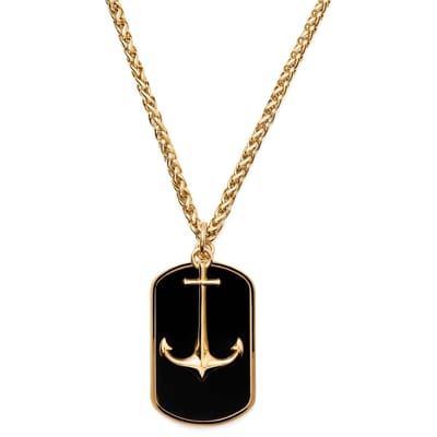 Tadd Goudkleurige Ketting met Anker & Dogtag