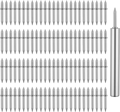 Dailygoods- Plintnagels 100 Stuks - Dubbelkoppige Nagels - Bevestigingsmiddelen - Onzichtbare Installatietool - Zilver - Ijzer
