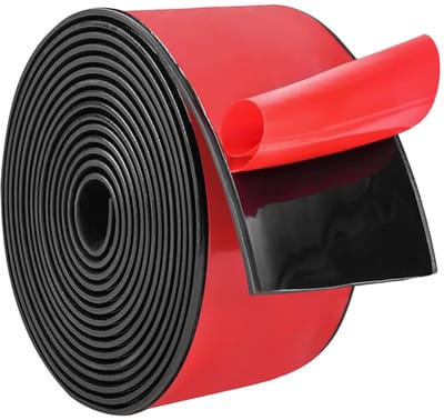 Zelfklevende Rubber Strips 50 mm x 2 mm x 3 m voor Schokabsorptie, Neopreen Matten en Rubber Profielen, Zwart