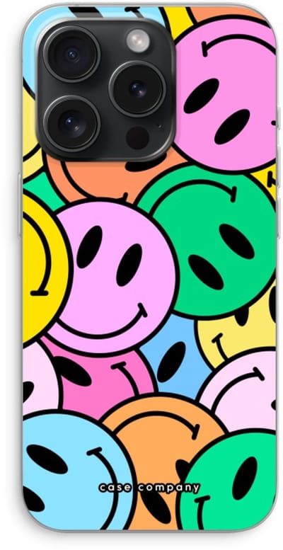 Case Company® - Hoesje geschikt voor iPhone 15 Pro hoesje - Smiley N°1 - Soft Cover Telefoonhoesje - Bescherming aan alle Kanten en Schermrand