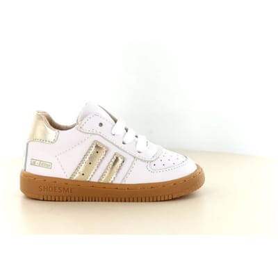 Shoesme Wit-Gouden Sneakertje - Sneakers Kinderen - Meisjes - White Gold - Leer - Maat 25