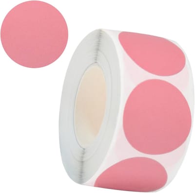Kleurige ronde stickers van 25 mm, 500 stuks, zelfklevende rol, labels voor creatief gebruik en markeren