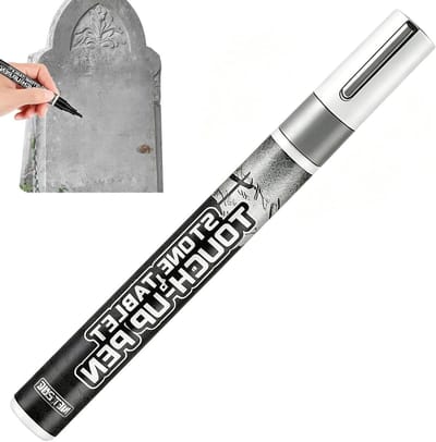 Steen Marker - Grafstift Verf - Grafstenen Opknappen - Waterdichte Formule - 0.8 mm Punt - Zilverkleurig