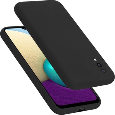 Cadorabo Hoesje geschikt voor Samsung Galaxy A02 / M02 in LIQUID ZWART - Beschermhoes gemaakt van flexibel TPU silicone Case Cover