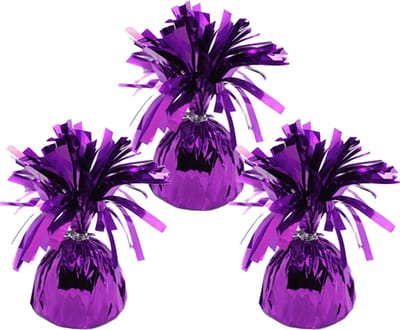 Haza Ballon gewichtjes - 3x - paars - 170 gram - gewichtjes voor helium ballontrosjes