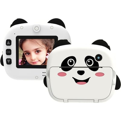 Caméra d'impression thermique instantanée Portable pour enfants, écran de 2.4 pouces, appareil Photo numérique 1080P, Photo Selfie black