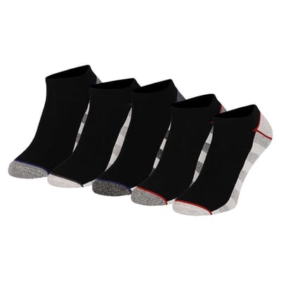 Apollo - Enkelsokken heren fashion - Zwart - 5-Pak - Maat 41/46 - Enkelsokken - Enkelsokken heren 43 46 - Sneakersokken heren
