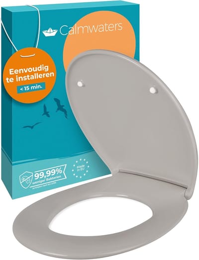 Ovale Toiletbril Grijs Duroplast met Softclose en Eenvoudige Installatie