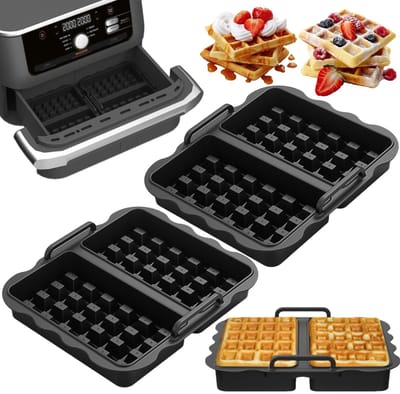 Dailygoods- Wafelijzer met herbruikbare siliconen bakvorm - Accessoires voor Air Fryer - Belgische Wafels - Bakvormen - Geschikt voor Ninja AF500EU