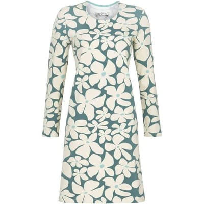 Blauw nachthemd bloemen Ringella - Blauw - Maat - 48