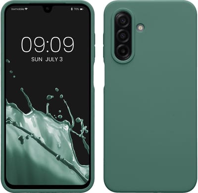 kwmobile telefoonhoesje geschikt voor Samsung Galaxy A17 4G / 5G - Hoesje met siliconen coating - Smartphone case in dennengroen