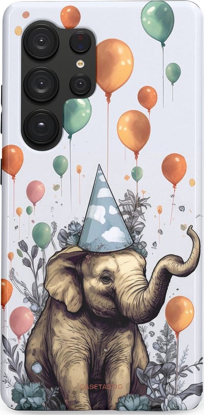 Casetastic Hoesje Geschikt voor Samsung S25 Ultra - Stijlvolle Beschermende Duo-layer Case - Olifant Verjaardag
