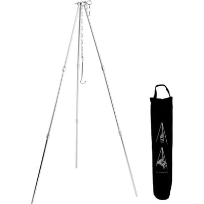 Draagbaar Buiten Kook Statief met Verstelbare Hangketting Hangende Pot Grillstandaard Kookgerei black