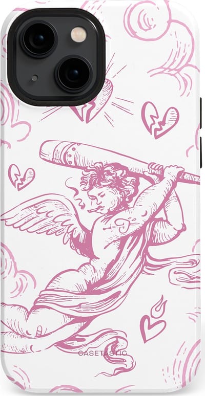 Casetastic Hoesje Geschikt voor Apple iPhone 13 Mini Magsafe - Stijlvolle Beschermende Duo-layer Case - Engel Roze Liefde
