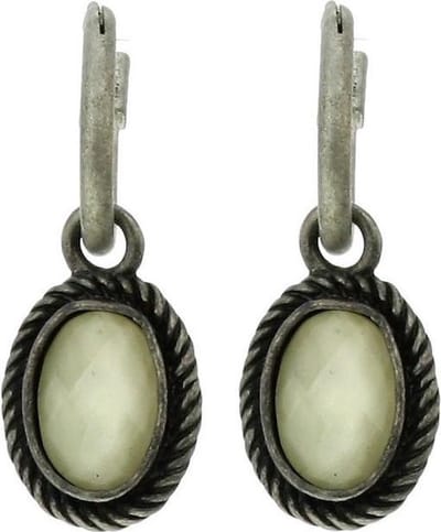Behave - Oorringen - Vintage stijl - Frost white steen - Tijdloze look