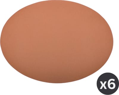 Placemat Togo ovaal - kunststof - SET/6 - peach caramel - 33x45cm