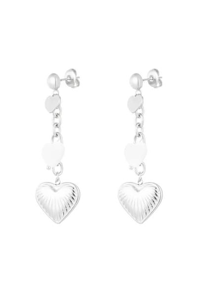 Oorbellen Hart Statement - Zilver - Jewelleries.nl - Roestvrijstaal