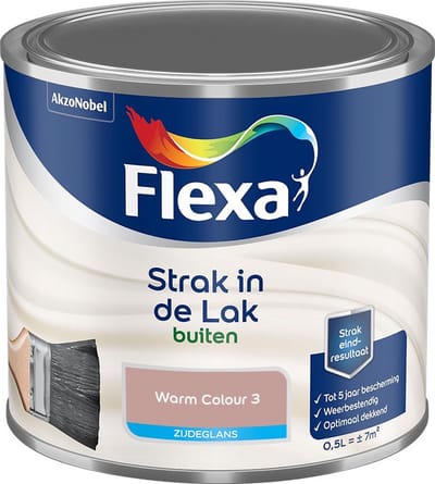 Flexa - Strak In De Lak Buitenlak Zijdeglans - Warm Colour 3 - Mengverf - 500 Ml
