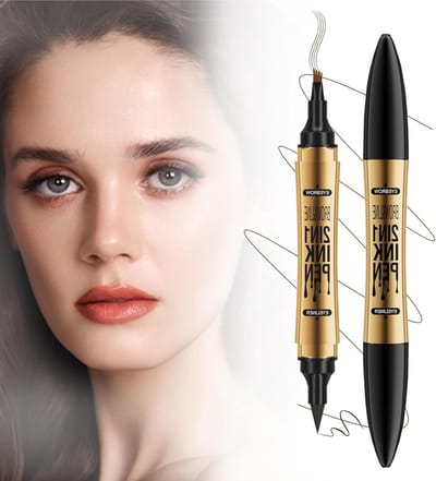 Waterdichte 3D Wenkbrauwpen met 4 Puntige Tips voor Natuurlijke Wenkbrauwen, Microblading en Haartekening