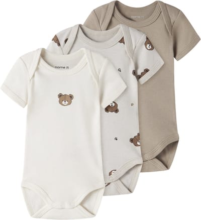 NAME IT - NBNBODY 3P SS PUMICE BEAR NOOS - Baby - Bodies