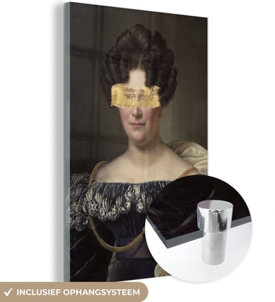 MuchoWow® Glasschilderij 40x60 cm - Schilderij acrylglas - Johanna Henriette Engelen - Dubois Drahonet - Goud - Foto op glas - Schilderijen