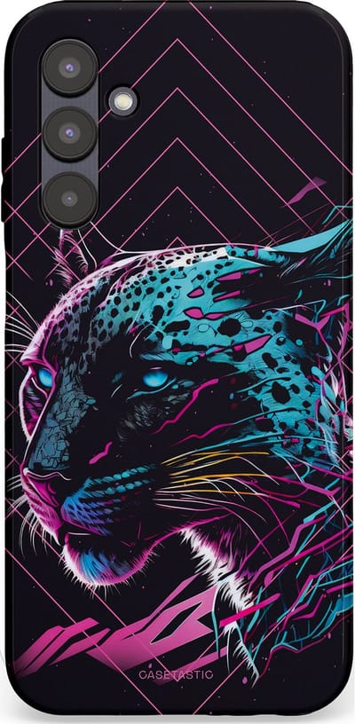 Casetastic hoesje geschikt voor Samsung Galaxy A25 - Dubbellaagse bescherming - Neon Jager - Fashion Case - Zwart Petrol