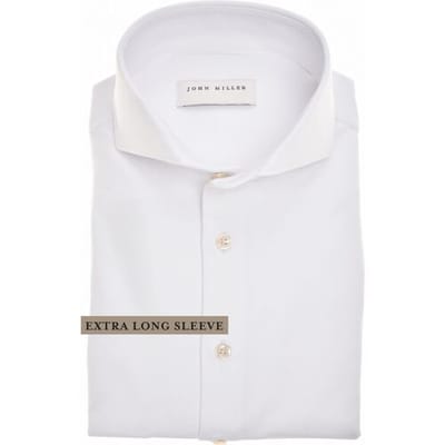 John Miller Overhemd Extra Long Sleeve Hyperstretch Cutaway Collar Mouwlengte 7 Wit / male