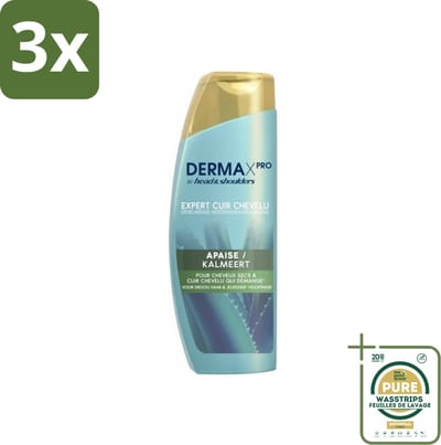 3 x Head & Shoulders - DermaX Pro - Anti-Roos Shampoo - Kalmeert - 470 ml - Grootverpakking - Anti-roos Shampoo - Droge Hoofdhuid - Jeuk - Hoofdhuid Verzorging - Kalmerend Shampoo