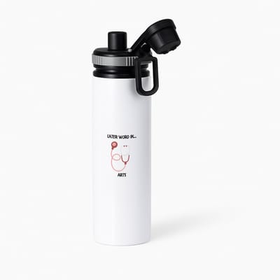 Hacebo® - Later word ik arts waterfles met draaidop grijs - baby's - Arts - artsen - ziekenhuismedewerker - huisarts - verpleegkunde - verzorger - verpleegkundige - verzorgster - medicus - cadeau voor een baby - water fles - 850ML