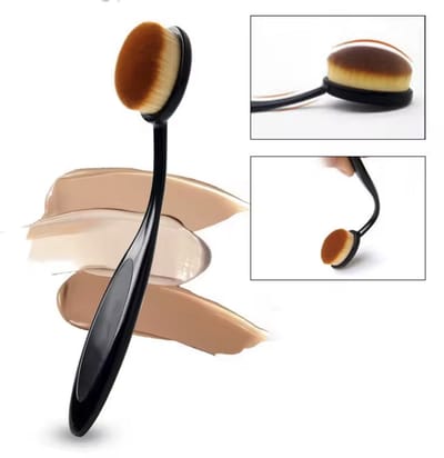 Make-up borstel - Make-up kwastje - Zwart - Ovaal - Blush kwast - Foundation kwastje - Zwart - Flexibel - 15CM - CHPM