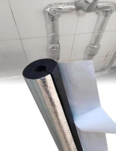 Buisisolatie Schuim - Vorstbescherming Wikkel - Leidingen Isoleren - Zelfklevend Aluminium - 5 cm Dikte - Grijs