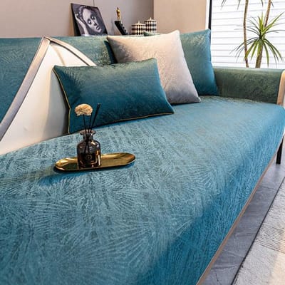 Jacquard Hoes Voor Bank Luxe Bankhoes Fauteuilhoes Modulair Antislip Meubel Zitkussen Cushion cover30x50cm blauw