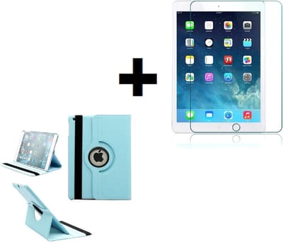 Geschikt voor iPad 2019-2020 Hoesje - 10.2 inch - ipad 2019-2020 Screenprotector - ipad 2020 Bookcase Bescherm Cover Hoes Turquoise + Screen Protector Tempered Glass