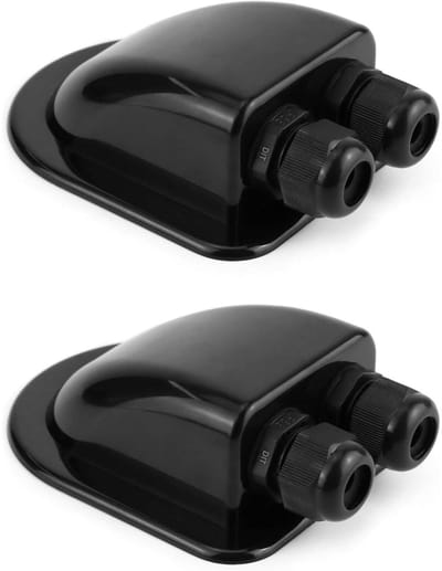 EXCITAT 2-delige kabeltrekker - Waterdicht - ABS - Solar Dual Cable Puller - Geschikt voor campers, campervans en boten - Zwart