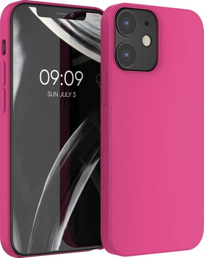 kwmobile telefoonhoesje geschikt voor Apple iPhone 12 / iPhone 12 Pro - Hoesje met siliconen coating - Smartphone case in frambozenroze