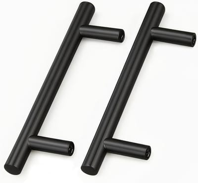 2 Stuks RVS Deurgreep Zwart 128mm Voor Keukenkastjes en Lades - Inclusief Schroeven en Montageaccessoires