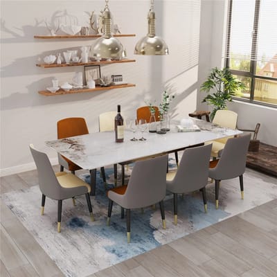 SteeFly® – Uitschuifbare Eettafel – Verlengbare Eettafel Voor Woonkamer – Moderne Eettafels – 150-180cm – Bentley White
