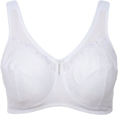 Ulla Popken - Dames - Ontlastingsbeha zonder beugel kant - Wit - Maat 100G