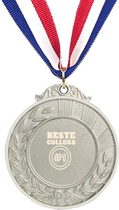 Akyol - collega medaille zilverkleuring - Collega - beste collega's - cadeau - afscheid - verjaardag - leuk kado voor je collega om te geven