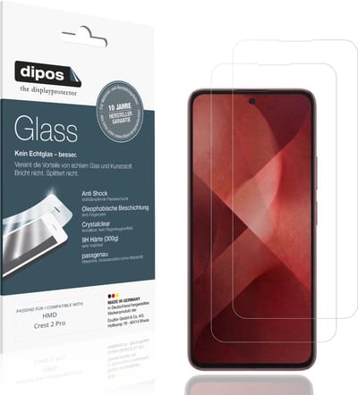 dipos – 2x Pantserfolie geschikt voor HMD Crest 2 Pro | 9H Screenprotector
