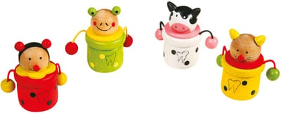 Small Foot - Wooden Baby Tooth Pot Animal 4pcs.