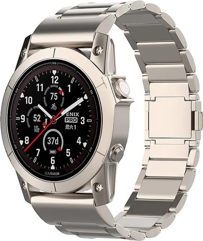 Strap-it Magnetische titanium schakel band - geschikt voor Garmin Fenix 5 (Plus) / 6 (Pro) / 7 (Pro - Sapphire - Solar) / 8 - 47mm / Fenix E / Quatix 5 / 6 / 7 / Forerunner 965 / 955 / 945 / 935 / 745 (titanium kleur)