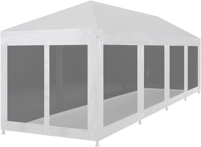 Partytent met gaaswanden - Feesttent Gazebo - Outdoor evenementen beschermen - Tien insectenwerende zijwanden - 12 x 3 meter - Wit